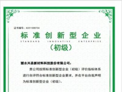 全縣首家！遂昌一企業(yè)通過國家級標(biāo)準(zhǔn)創(chuàng)新型企業(yè)認(rèn)定